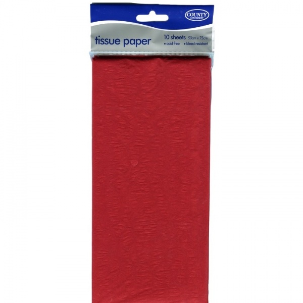Red Tissue Paper Pack of 10 Sheets